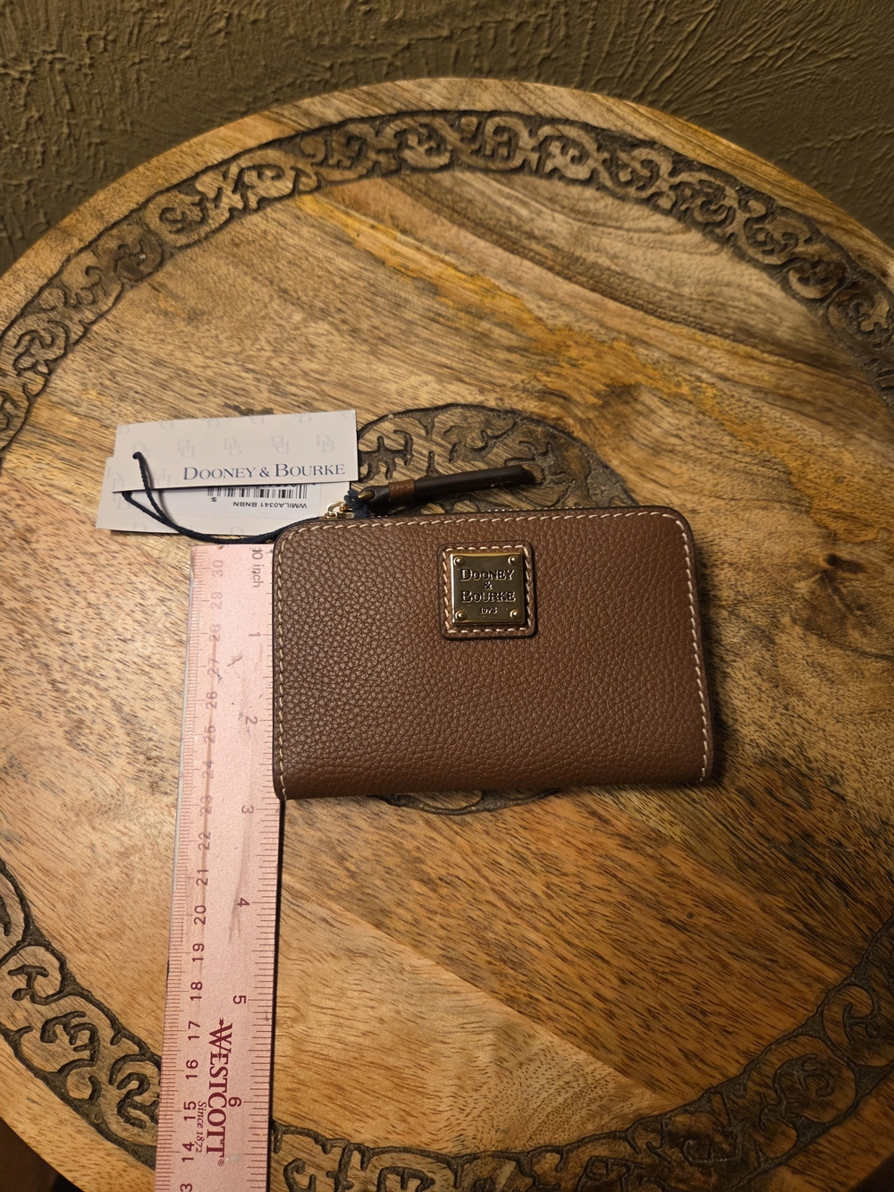 Dooney & Bourke Brown Pebble Zip Wallet NWT - Picture 7 of 8